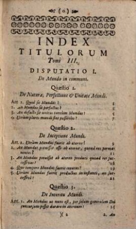 Philosophia ad mentem Angelici Doctoris Divi Thomae Aquinatis explicata, Tomus III.. Metaphysica