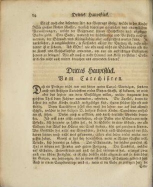 Drittes Hauptstück. Vom Catechisiren.
