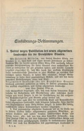 Einführungs-Bestimmungen.