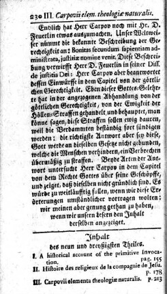 Inhalt des neun und dreyßigsten Theiles.