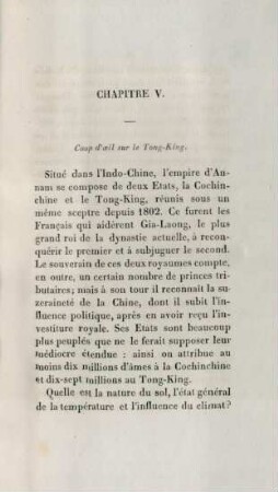 Chapitre V. Coup d'oeil sur le Tong-King