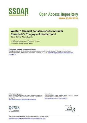 Western feminist consciousness in Buchi Emecheta's The joys of motherhood