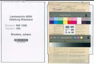 Entnazifizierung Johann Brockers , geb. 06.01.1909 (Schlosser)