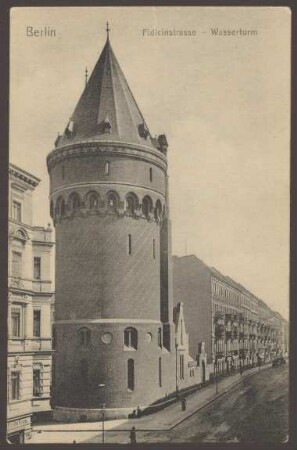 Ansichtskarte Fidicinstraße mit Wasserturm [1/2]