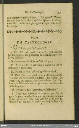 XXII. De L'Astrologie