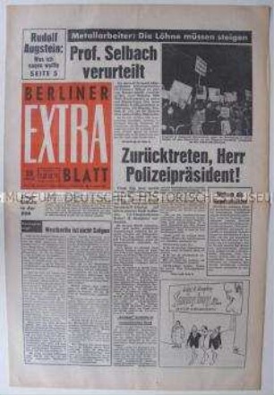 Linke Boulevard-Zeitung "Berliner Extra Blatt" u.a. über Prostitution und zum Kampf der IG Metall in Berlin (West)