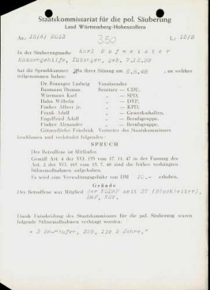 Hofmeister, Karl