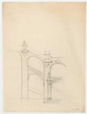Thiersch, Friedrich von; München; Justizpalast - Treppenhaus (Ansicht)