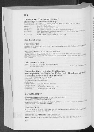 Zentrum für Theaterforschung / Hamburger Theatersammlung