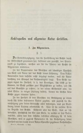 I. Rechtsquellen im Allgemeinen.