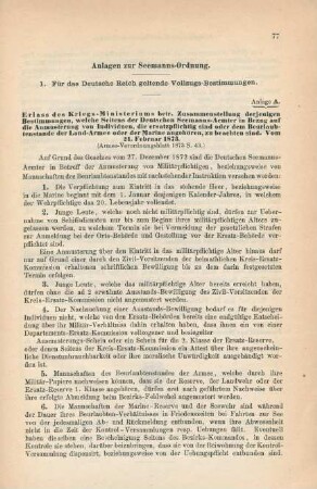 Anlagen zur Seemanns-Ordnung
