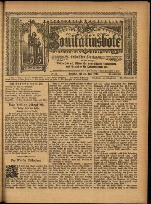 Erste Ausgabe vom Sonntag, den 30. Mai 1909.