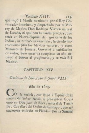 Capitulo XIV. Govierno de Don Juan de Silva. VIII.