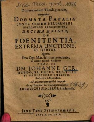 De Poenitentia, Extrema Unctione, Et Ordine