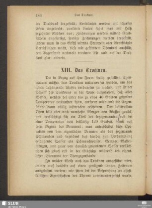 XIII. Das Trocknen