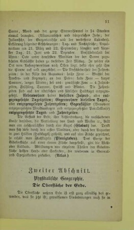 Zweiter Abschnitt. Physikalische Geographie