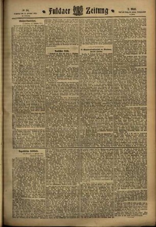 Zweite Ausgabe vom Samstag, den 11. Februar 1911.