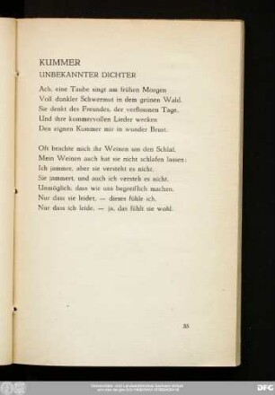 Kummer Unbekannter Dichter