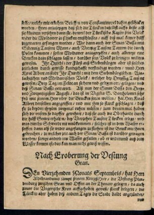 Nach Eroberung der Vestung Gran.