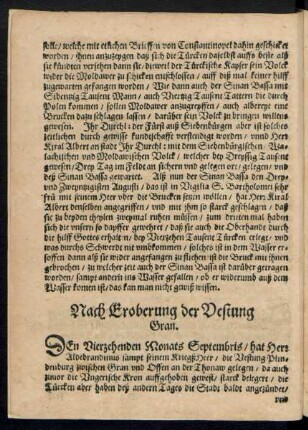 Nach Eroberung der Vestung Gran.