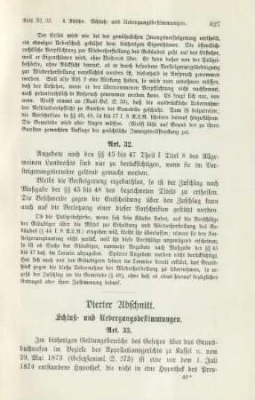 Vierter Abschnitt. Schluß- und Übergangsbestimmungen