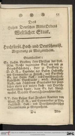 Des Hohen Deutschen RitterOrdens Weltlicher Staat