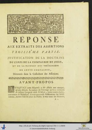Justification De La Doctrine Du Corps De La Compagnie De Jesus
