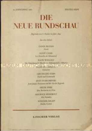 Kulturzeitschrift. 72. Jahrgang, 1961