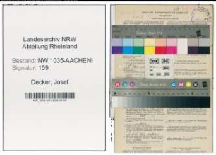 Entnazifizierung Josef Decker , geb. 05.09.1910 (Steiger)