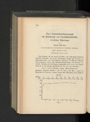 Über Potentialveränderungen bei Belichtung von Oxydationsmitteln. (Vorläufige Mitteilung).