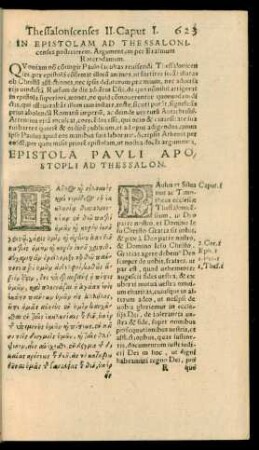 In Epistolam Ad Thessalonicenses posteriorem. Argumentum ...