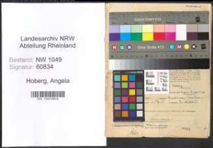 Entnazifizierung Angela Hoberg , geb. 12.08.1901 (Lehrerin)