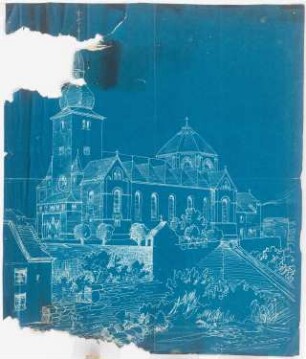 Pfarrkirche Sankt Martinus, Olpe: Perspektivische Ansicht (Entwurf von Joseph Buchkremer)
