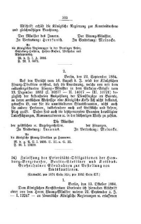 Zulassung der Prioritäts-Obligationen der Hamburg-Bergedorfer, Berlin-Stettiner und Kottbus-Großenhainer Eisenbahnen zur Bestellung von Amtskautionen : [I. Allgemeine Verhältnisse]