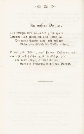 An unsere Dichter.