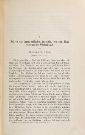 Deutsche Zeitschrift für Thiermedicin und vergleichende Pathologie. 10, 10. 1883/84