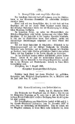 Concessionirung von Privatschulen : [IV. Elementarschulwesen]