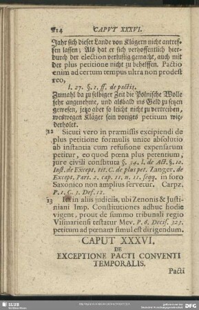 Caput XXXVI. De Exceptione Pacti Conventi Temporalis