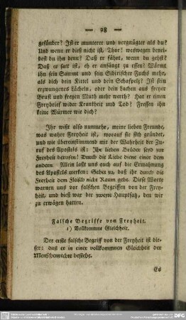 Falsche Begriffe von Freyheit