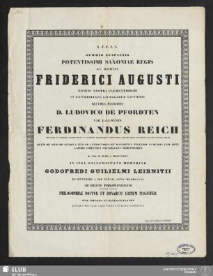 12: Urkunde der Philosophischen Fakultät der Universität Leipzig über die Ehrenpromotion von F. Reich