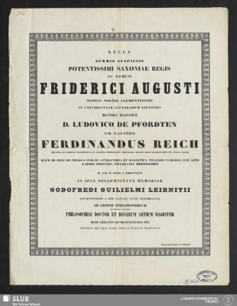 12: Urkunde der Philosophischen Fakultät der Universität Leipzig über die Ehrenpromotion von F. Reich