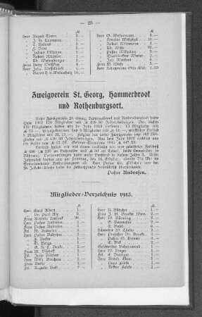 Zweigverein St. Georg, Hammerbrook und Rothenburgsort.