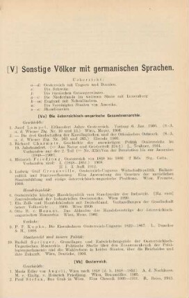 [V] Sonstige Völker mit germanischen Sprachen