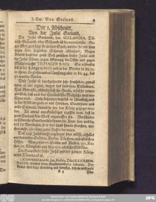 Das I. Capitel. Von den grosen Insuln in Dänemarck.
