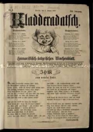 Satirezeitschrift "Kladderadatsch". 21/23. Jahrgang 1868-70