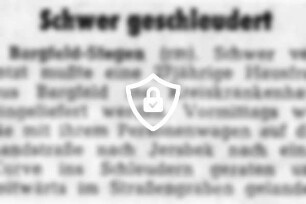 Schwer geschleudert