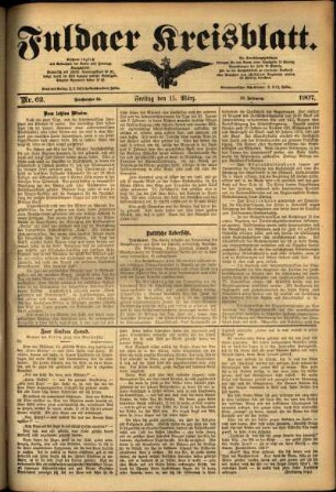 Ausgabe vom Freitag, den 15. März 1907.