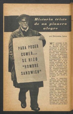 Historia triste de un pionero alegre