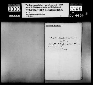 Verleihung der juristischen Persönlichkeit, OA Schorndorf