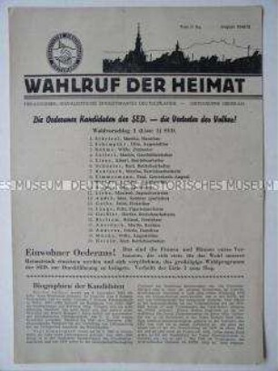 Wahlzeitung der SED-Ortsgruppe Oederan zu den Gemeindewahlen 1946